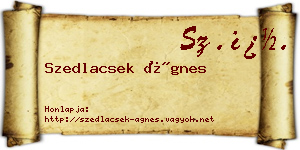Szedlacsek Ágnes névjegykártya