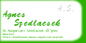 agnes szedlacsek business card